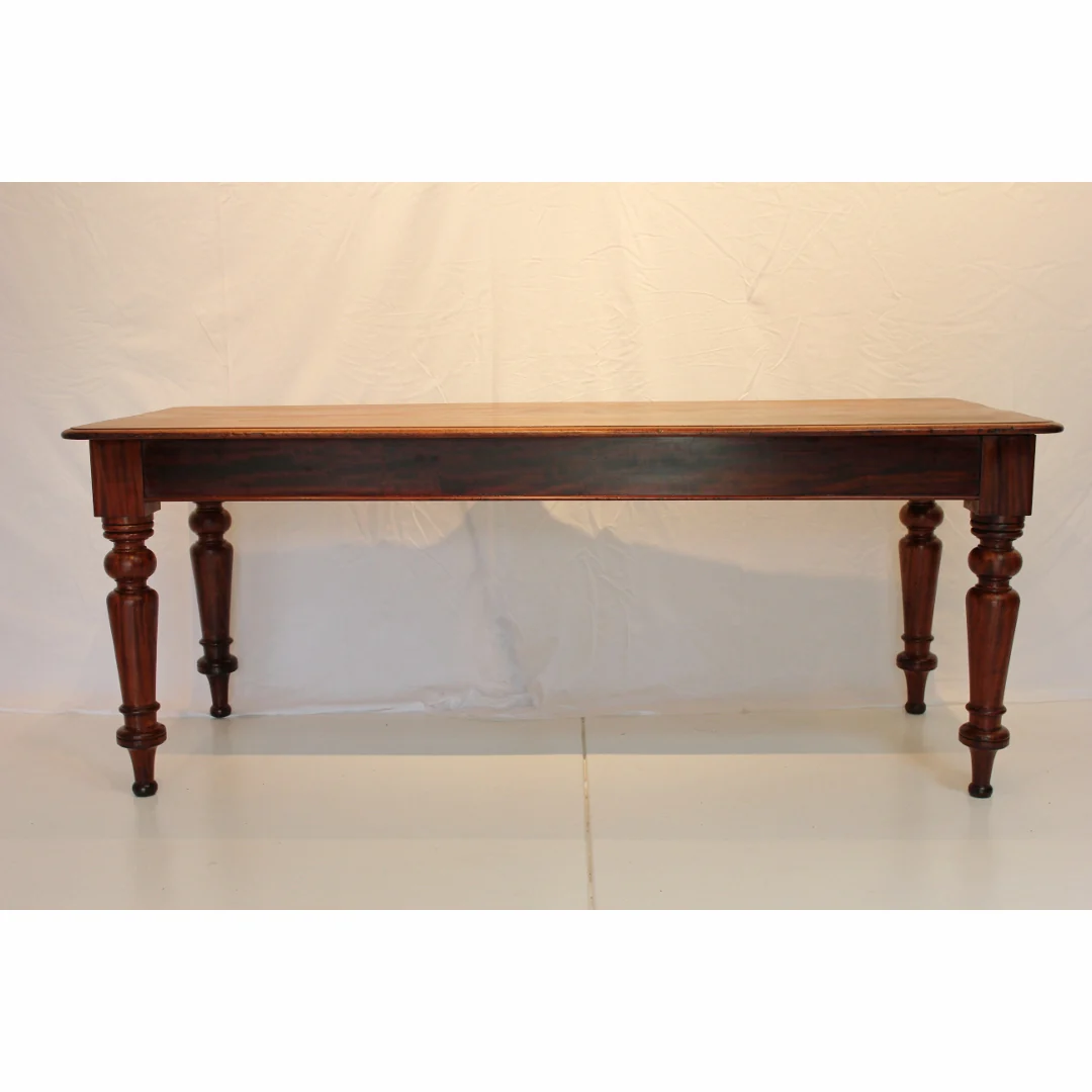 AF1-320: Antique American Classical Single Plank Mahogany Farm Table Mid 19th Century - Image 14